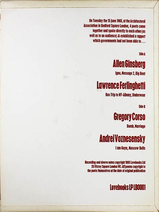 ALLEN GINSBERG, LAWRENCE FERLINGHETTI, GREGORY CORSO, ANDREI VOZNESENSKY.