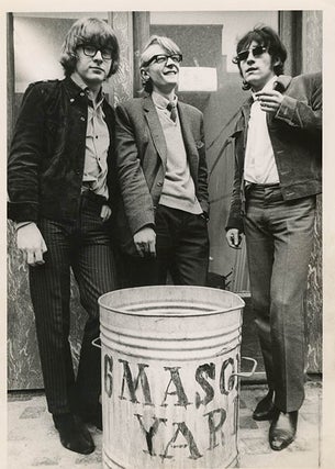 Item #41236 A promotional b/w photograph by Graham Keen of Peter Asher, Barry Miles and John...