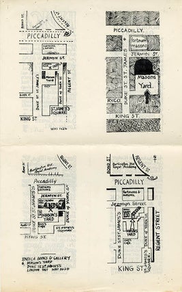 Item #41249 An uncut sheet of all four versions of the flyer (c. summer 1966). INDICA BOOKS, GALLERY