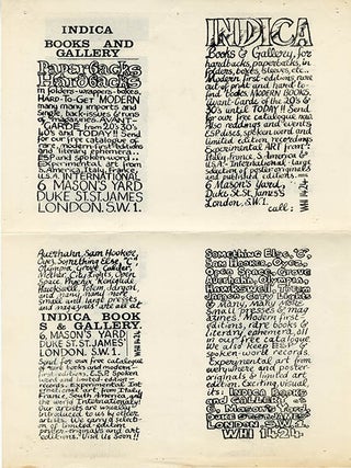 An uncut sheet of all four versions of the flyer (c. summer 1966).