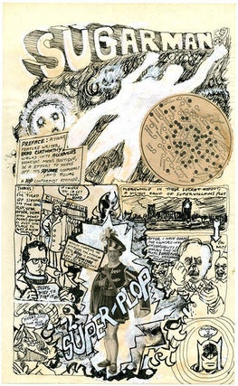 THE LONG HAIR TIMES. A collection comprising the original artwork for The Long Hair Times, the pre-publication flyer announcing it, an original typed notice from Indica Books, and a copy of the finished publication (March/April 1966).