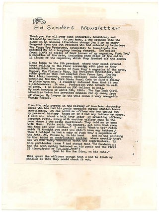 THE LONG HAIR TIMES. A collection comprising the original artwork for The Long Hair Times, the pre-publication flyer announcing it, an original typed notice from Indica Books, and a copy of the finished publication (March/April 1966).