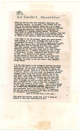 THE LONG HAIR TIMES. A collection comprising the original artwork for The Long Hair Times, the pre-publication flyer announcing it, an original typed notice from Indica Books, and a copy of the finished publication (March/April 1966).
