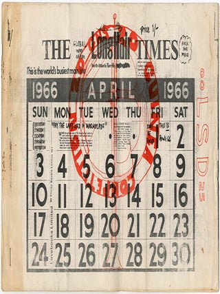 THE LONG HAIR TIMES. A collection comprising the original artwork for The Long Hair Times, the pre-publication flyer announcing it, an original typed notice from Indica Books, and a copy of the finished publication (March/April 1966).