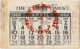 THE LONG HAIR TIMES. A collection comprising the original artwork for The Long Hair Times, the pre-publication flyer announcing it, an original typed notice from Indica Books, and a copy of the finished publication (March/April 1966).