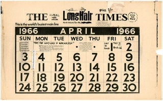 THE LONG HAIR TIMES. A collection comprising the original artwork for The Long Hair Times, the pre-publication flyer announcing it, an original typed notice from Indica Books, and a copy of the finished publication (March/April 1966).