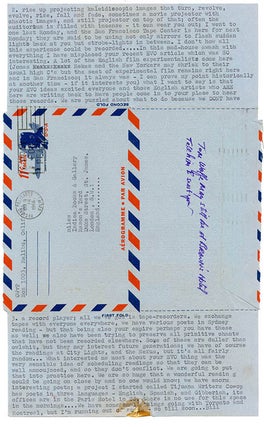 THE LONG HAIR TIMES. A collection comprising the original artwork for The Long Hair Times, the pre-publication flyer announcing it, an original typed notice from Indica Books, and a copy of the finished publication (March/April 1966).