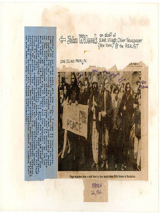 THE LONG HAIR TIMES. A collection comprising the original artwork for The Long Hair Times, the pre-publication flyer announcing it, an original typed notice from Indica Books, and a copy of the finished publication (March/April 1966).