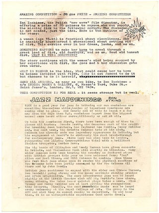 THE LONG HAIR TIMES. A collection comprising the original artwork for The Long Hair Times, the pre-publication flyer announcing it, an original typed notice from Indica Books, and a copy of the finished publication (March/April 1966).