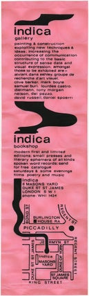 Item #41258 An original flyer promoting Indica, silkscreened in black on geometrically-patterned...