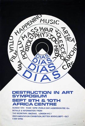 Item #41274 An original poster designed by John Sharkey announcing DIAS, which took place at the...