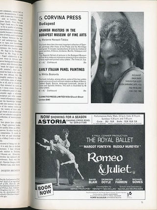 Three advertisements published in ART AND ARTISTS, Volume 1, #7-9 (London: October-December, 1966).