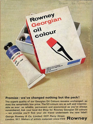 Three advertisements published in ART AND ARTISTS, Volume 1, #7-9 (London: October-December, 1966).