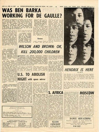 INTERNATIONAL TIMES #1-32 (London: Lovebooks Ltd., October 14, 1966 - May 31, 1968). Newspaper, broadside and poster formats.