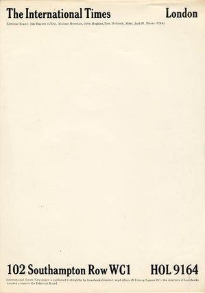 Item #41285 INTERNATIONAL TIMES PRINTED LETTERHEAD