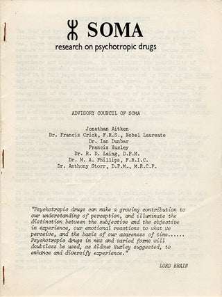 A collection of documents issued by SOMA, the drug research project founded in London by Steve Abrams that campaigned for cannabis law reform.