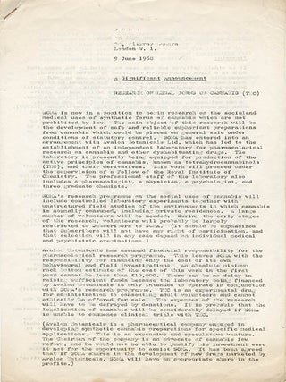 A collection of documents issued by SOMA, the drug research project founded in London by Steve Abrams that campaigned for cannabis law reform.