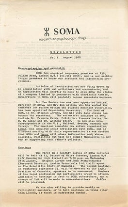 A collection of documents issued by SOMA, the drug research project founded in London by Steve Abrams that campaigned for cannabis law reform.