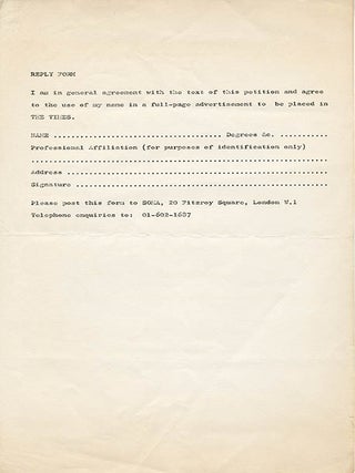 A collection of documents issued by SOMA, the drug research project founded in London by Steve Abrams that campaigned for cannabis law reform.