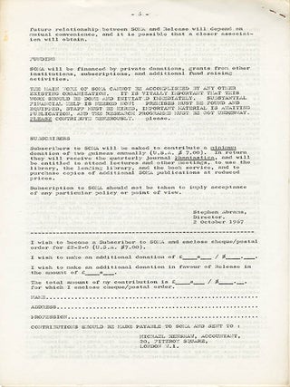 A collection of documents issued by SOMA, the drug research project founded in London by Steve Abrams that campaigned for cannabis law reform.